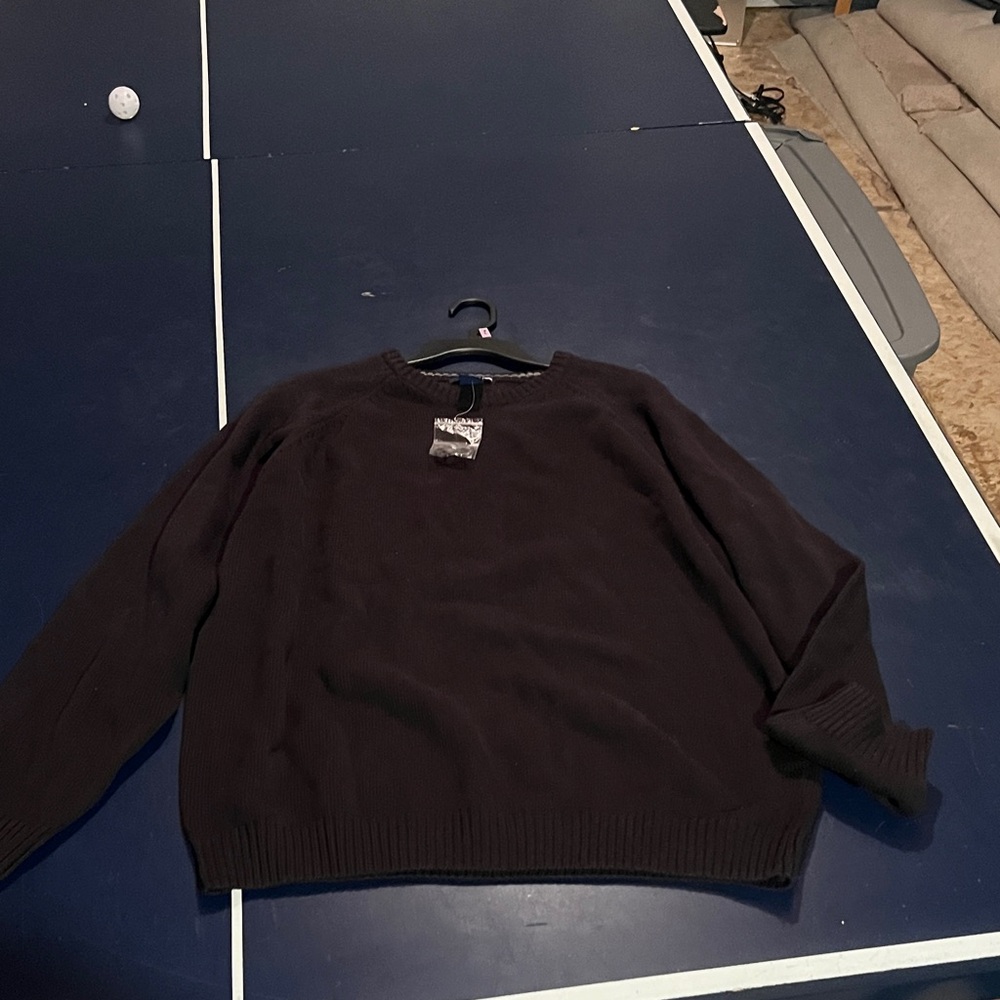 Basic Editions Men's Black Crewneck Sweater, color Dark Navy.